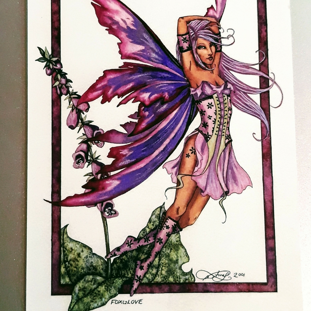 Vintage post card Amy Brown FoxGlove